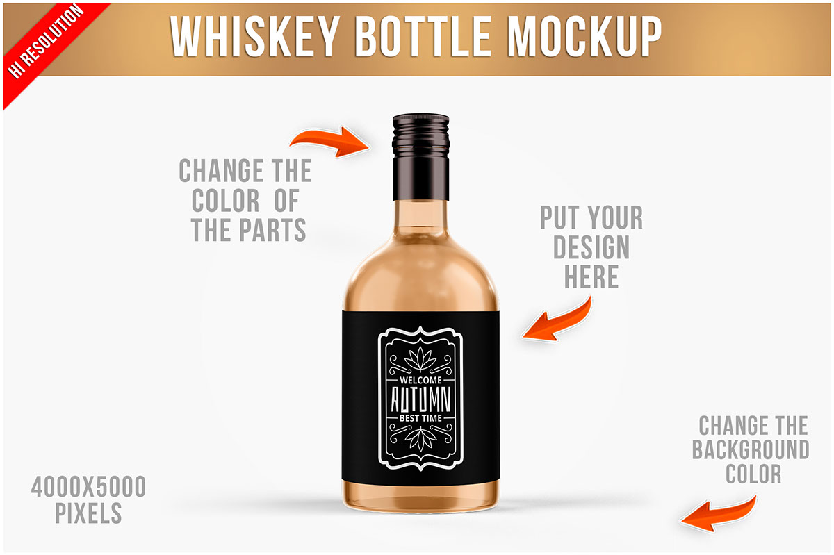 Whiskey Bottle Mockup rendition image