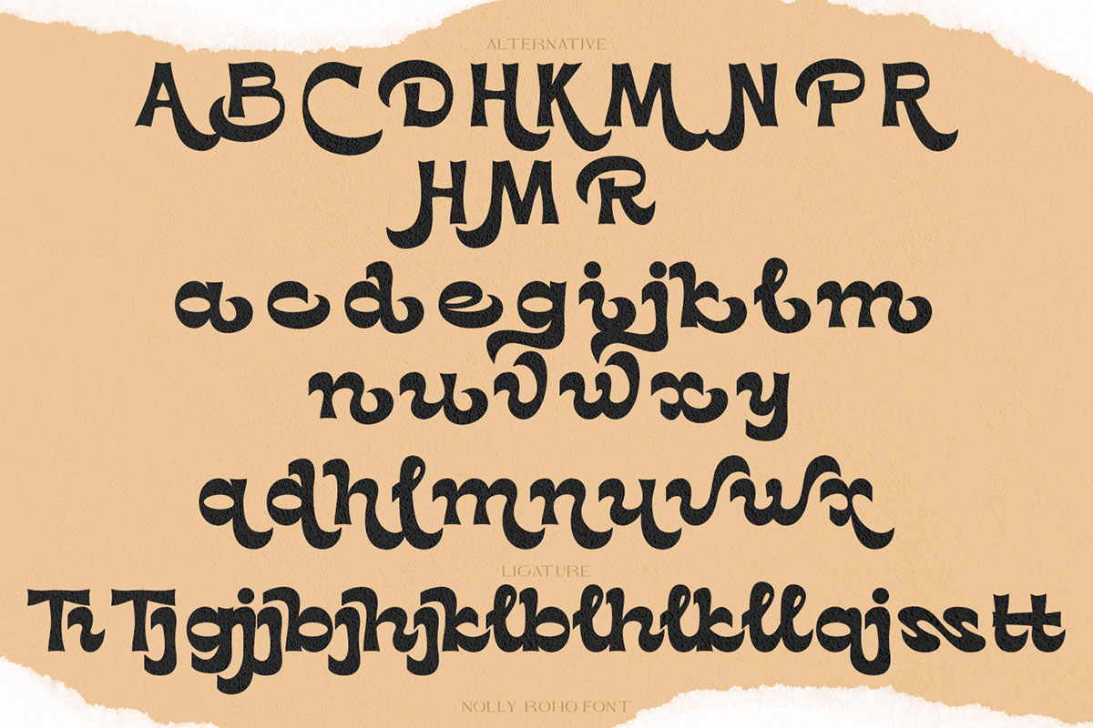 Nolly Roho Font rendition image