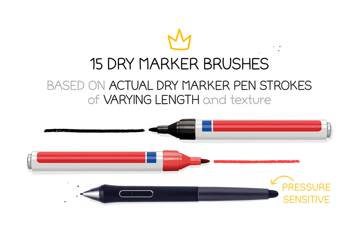 Dry Marker Brushes Sample rendition image