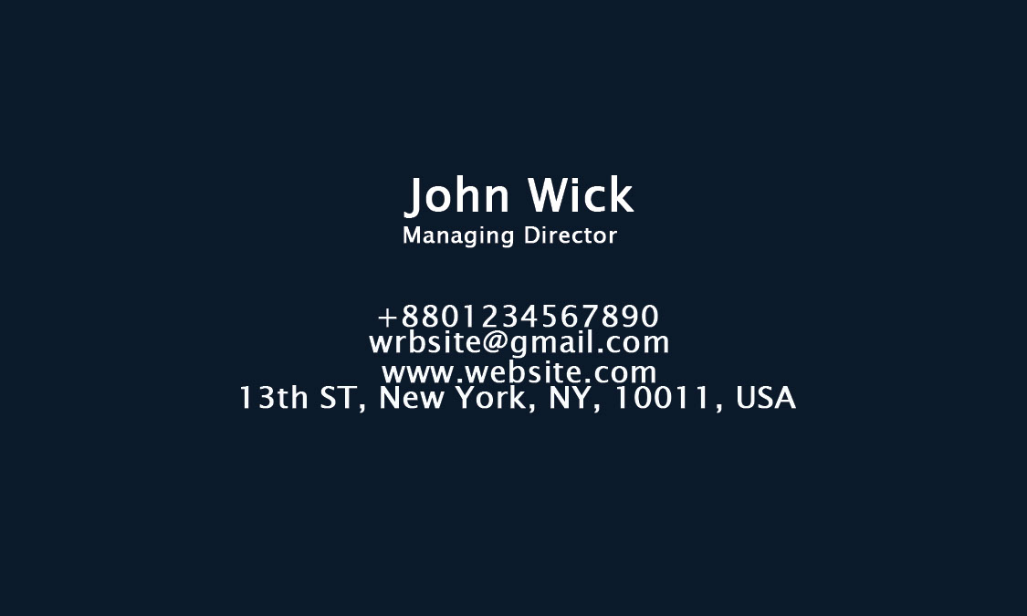 Business Card rendition image