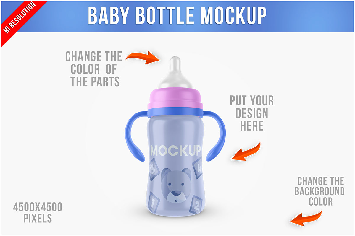 Baby Bottle Mockup rendition image