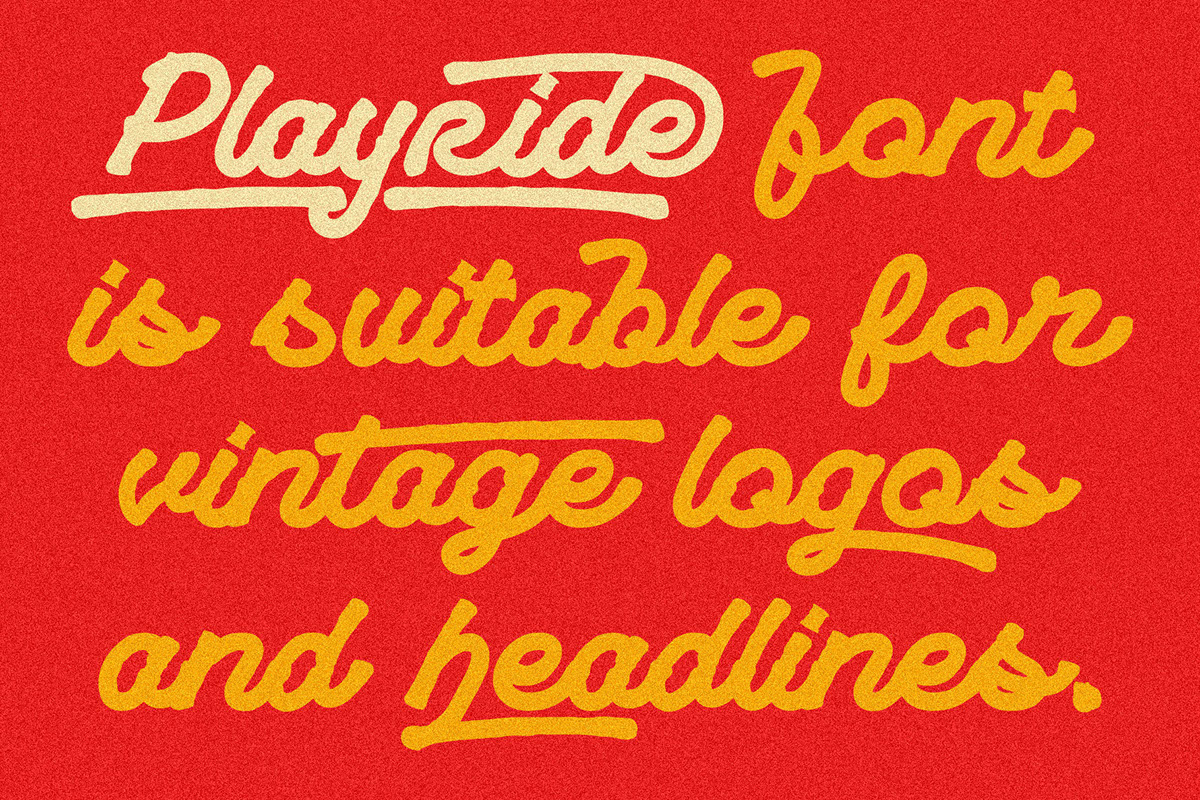 Playride Font Vintage Script rendition image