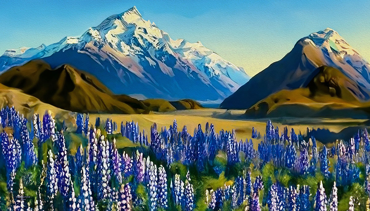 Aoraki with Lupins 2L rendition image