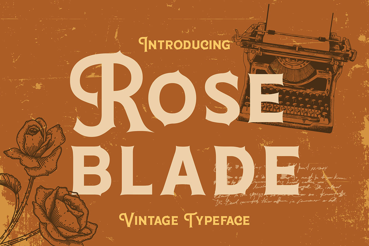 Roseblade Vintage Typeface rendition image