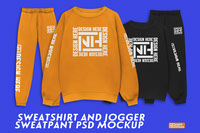 sweatshirt and sweatpant jogger Mockup PSD Template