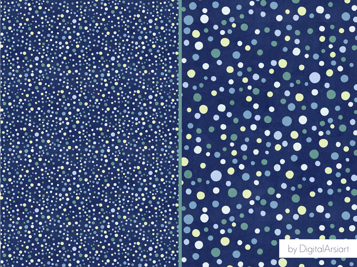 Deep blue polka dots seamless pattern Kids modern spots rendition image