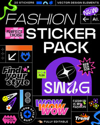 Fashionista Sticker Pack - Commercial