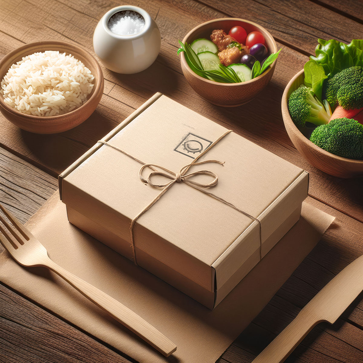 PAPER LUNCH BOX - Free Organic Mockup rendition image