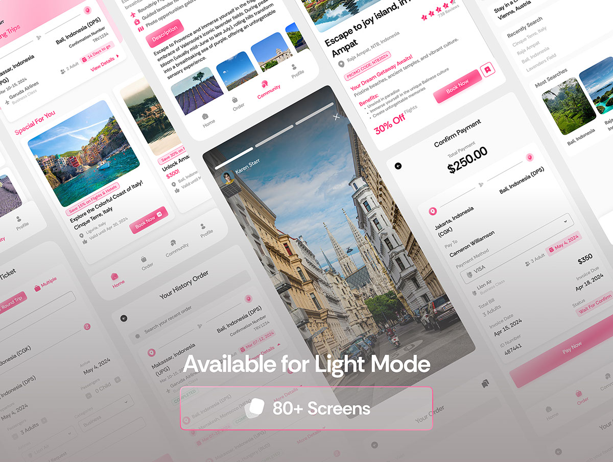 TravelSista - Travel App UI Kits rendition image