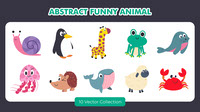 Abstract Funny Animal Element Set