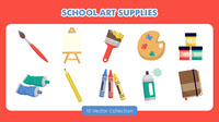 School Art Supplies Vector Set