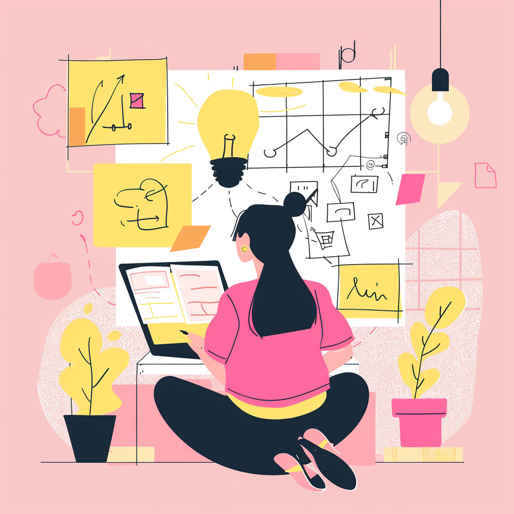 Freelance entrepreneur Pastel Pink rendition image