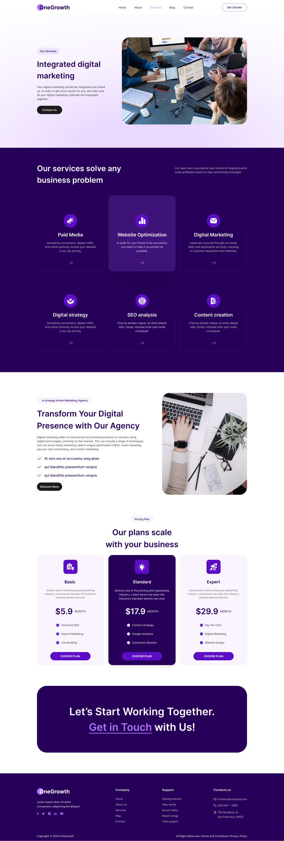 Digital Marketing Agency Website UI Design Kits rendition image