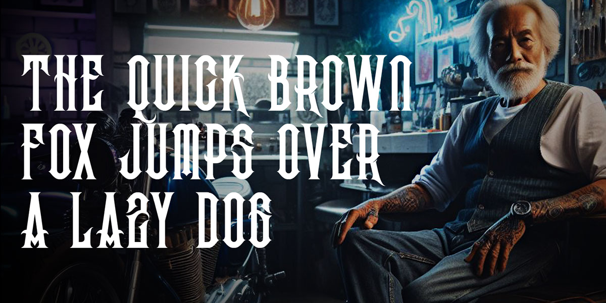 Vanderink Display Font inspired by Traditional Tattoo and Biker Culture rendition image