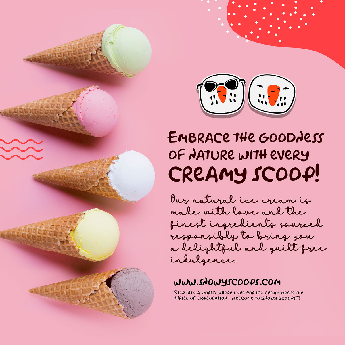 Ice Cream Social Media Designs rendition image