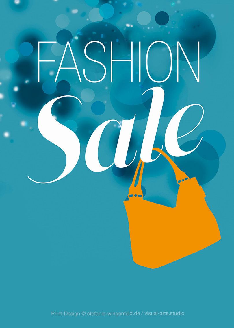 Fashion-Sale-Design-on-light-blue-background-with-blurry-dots rendition image
