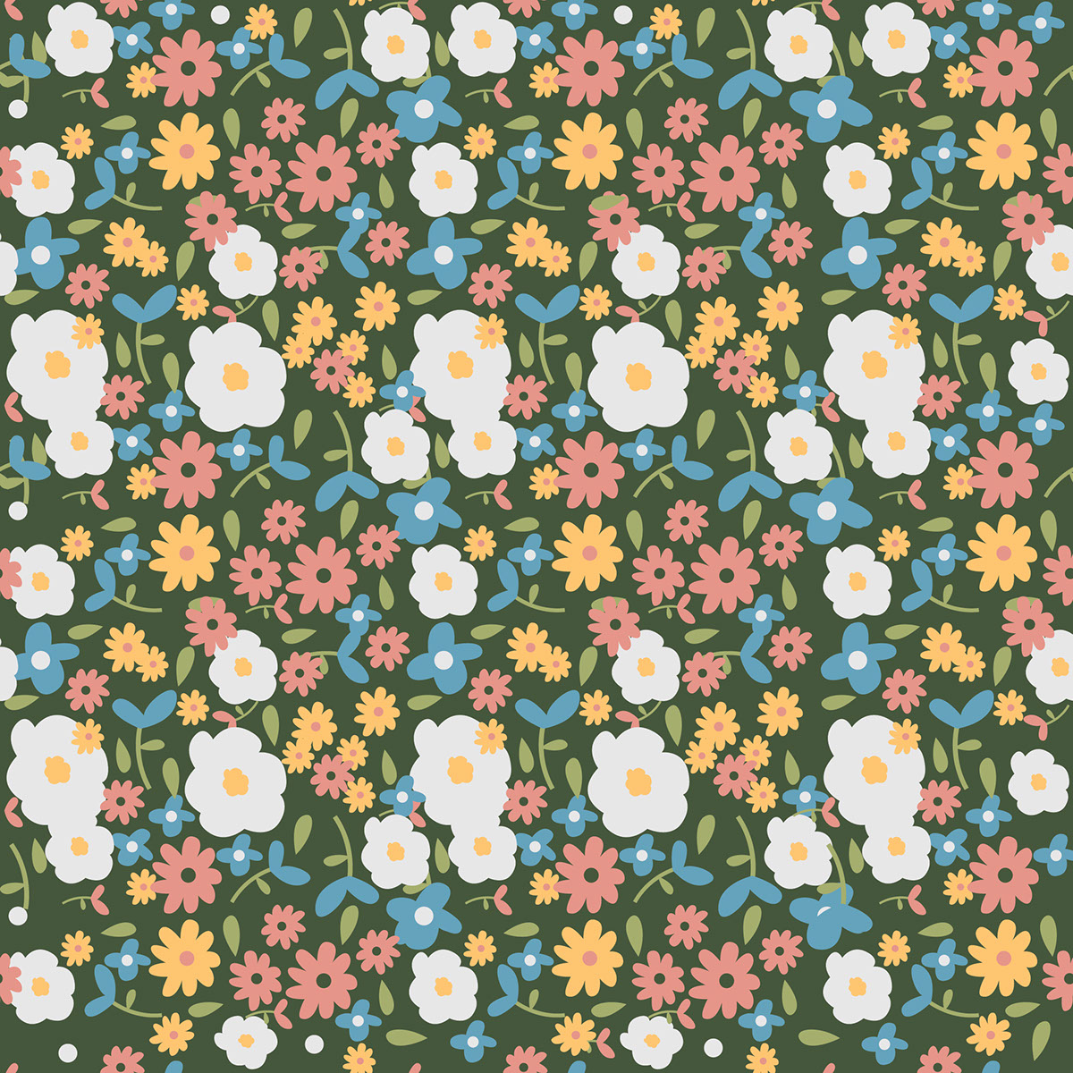 Green Floral Pattern rendition image