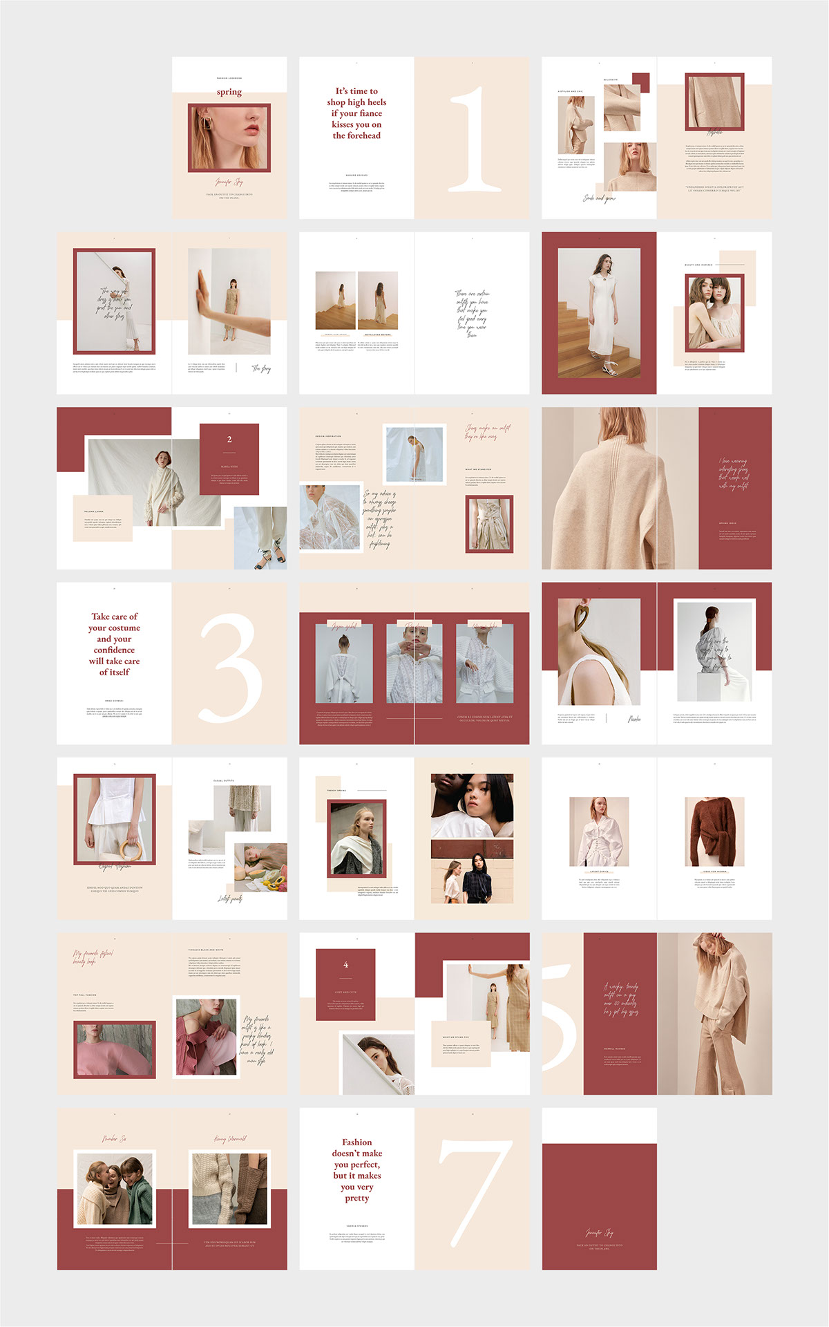 SPRING Editorial Lookbook InDesign Template rendition image