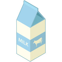 Milk Carton with Cow Label