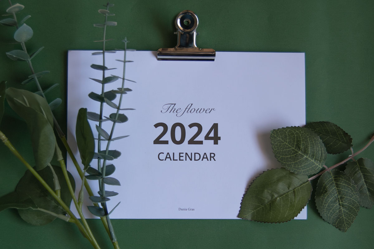 Monday version - The flower 2024 calendar rendition image