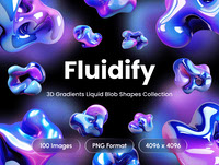 Fluidify - 3D Gradients Liquid Blob Shapes Collection
