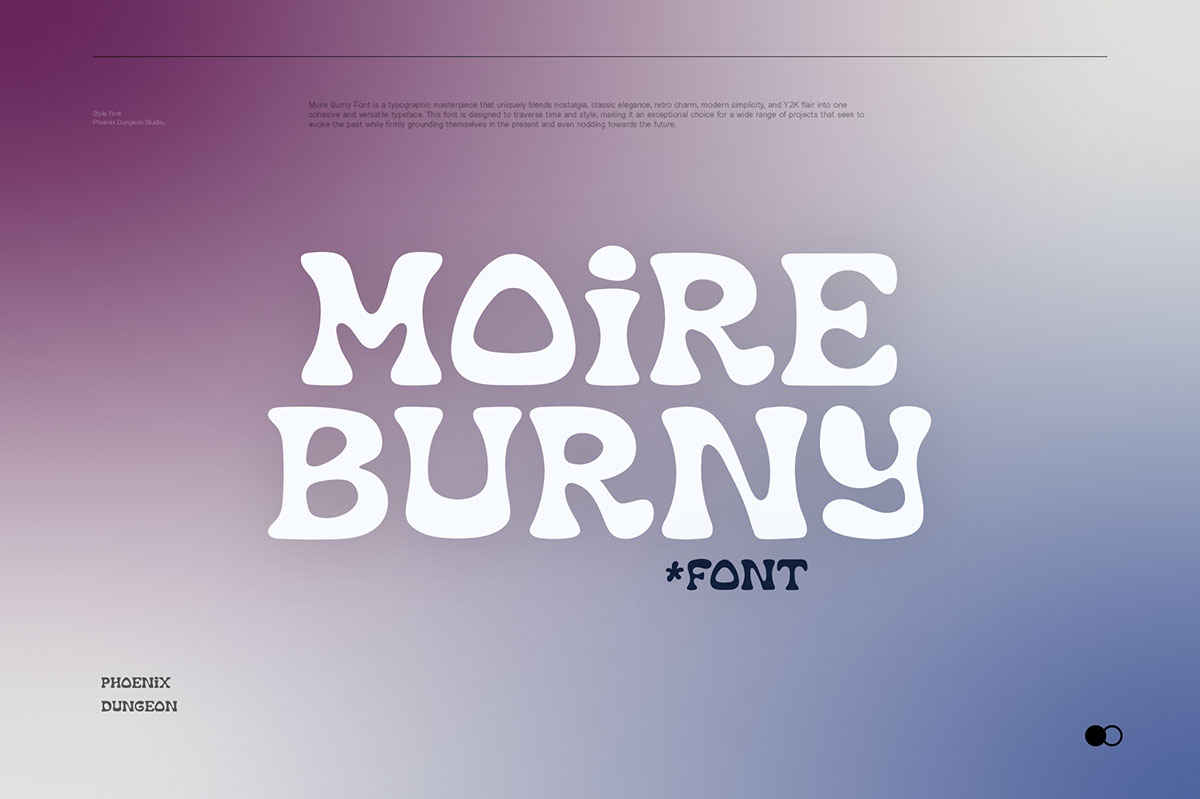Moire Burny Font rendition image