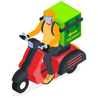 Delivery Guy on a Scooter