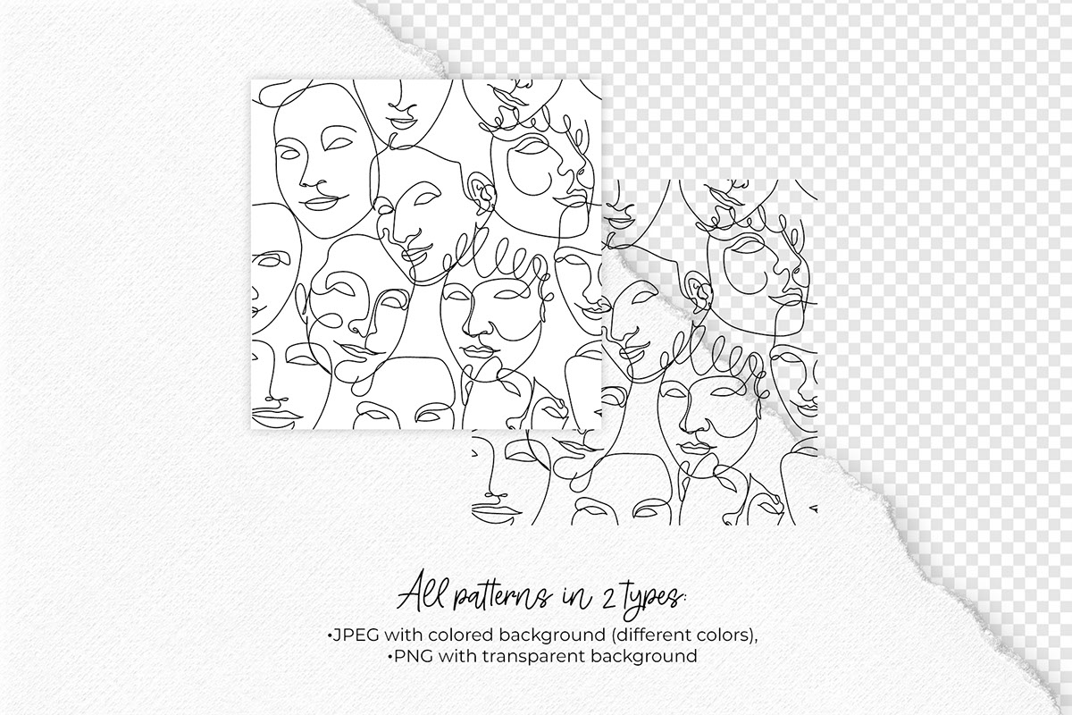 Line Art Faces Patterns and Graphics rendition image