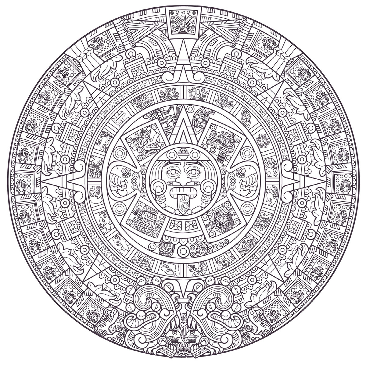 Aztec Sun Stone Vector Art w Adobe Illustrator on Behance :: Behance