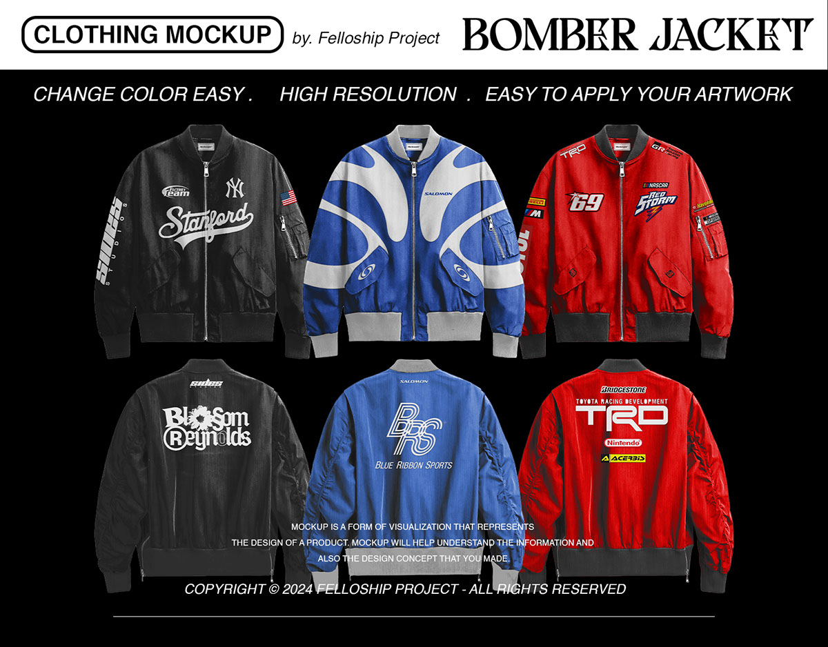 Bomber Jacket Mockup rendition image