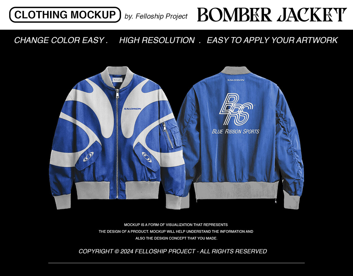 Bomber Jacket Mockup rendition image