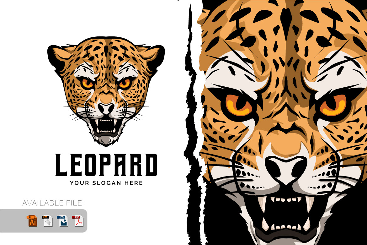 Leopard mascot logo rendition image