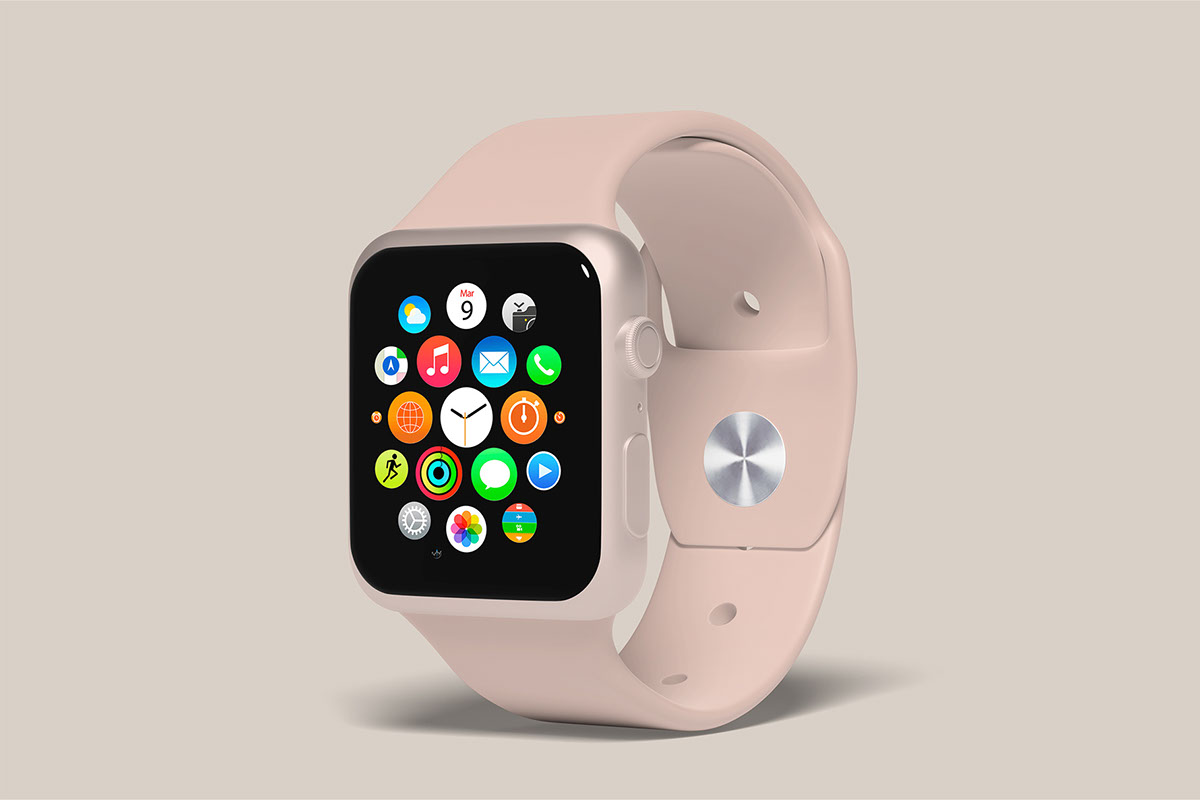Apple Watch Mockup Free Download rendition image