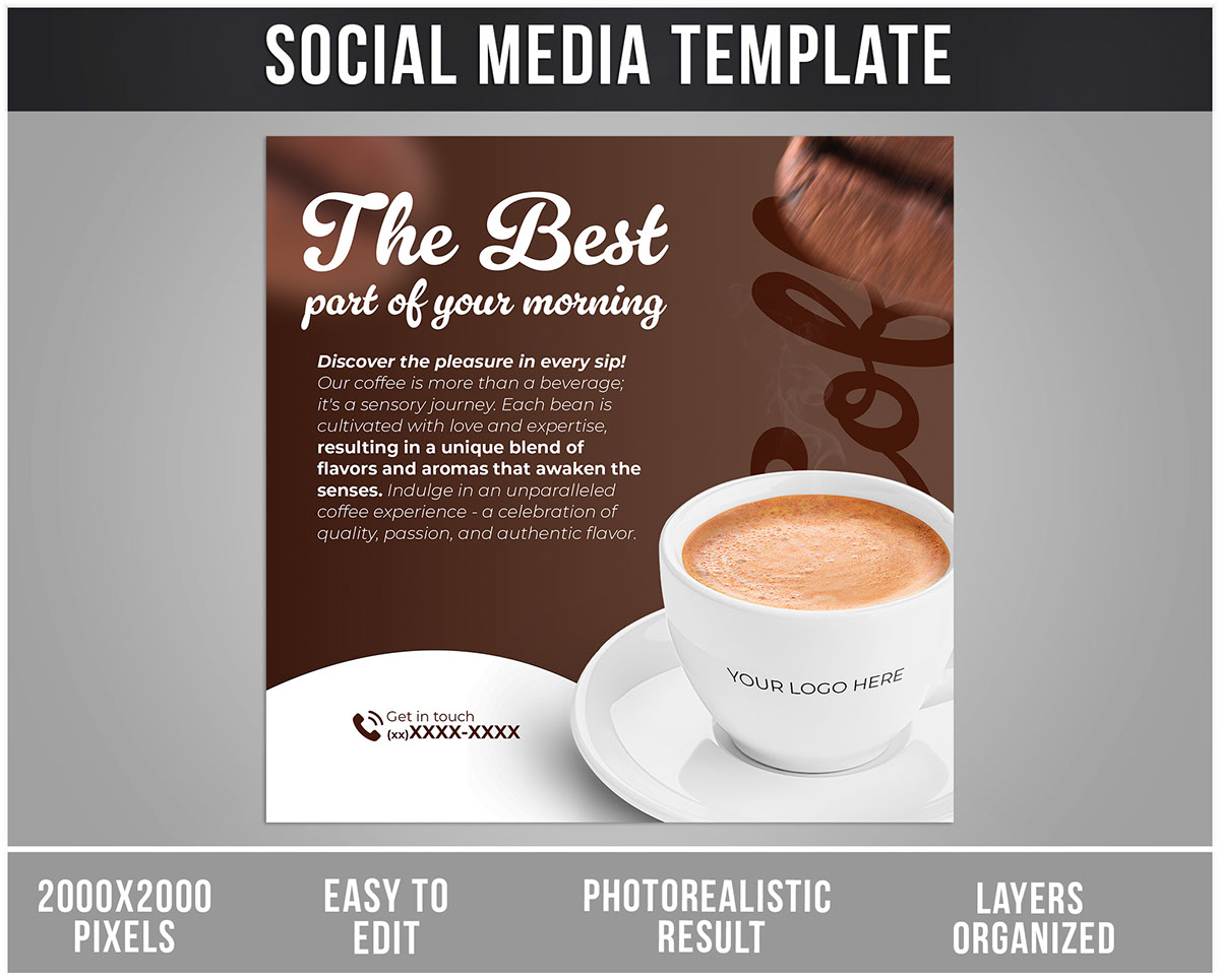 Post Coffee Shop Social Media Template rendition image