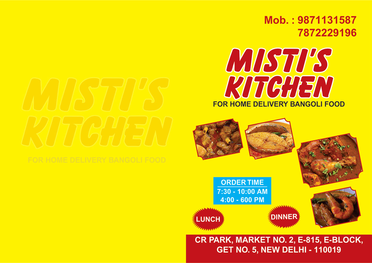 Misti Kitchen Menu Card rendition image