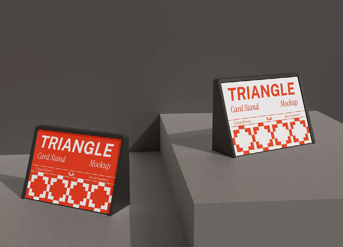 Triangle Card Display Mockup on Behance :: Behance