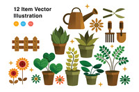 Garden Elements Vector Illustration
