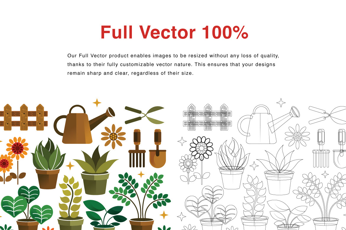 Garden Elements Vector Illustration rendition image