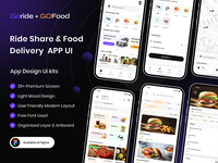 Ride Sharing Food Delivery Mobile App UI Design