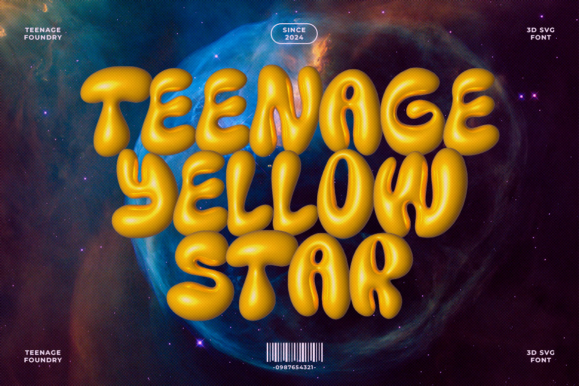 Teenage Yellow Star SVG rendition image