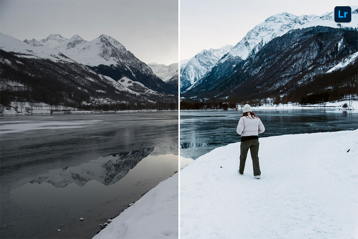 Girl facing a lake Edit Photoshop Lightroom