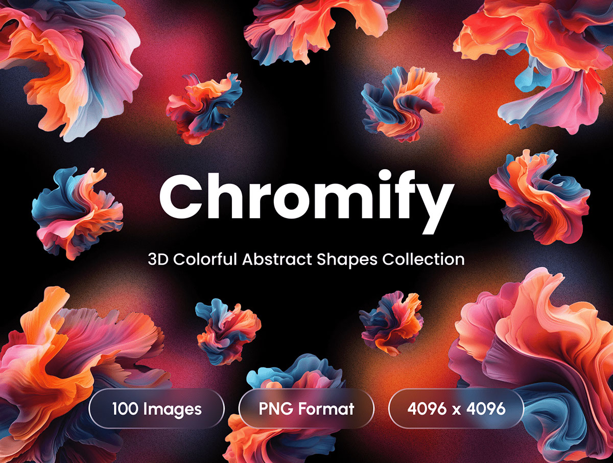 Chromify - 3D Colorful Abstract Shapes Collection rendition image