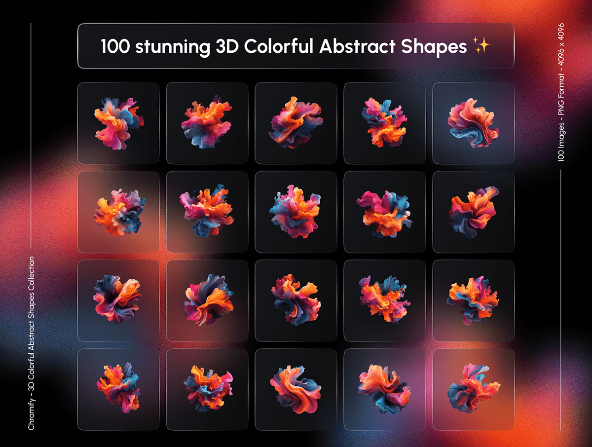 Chromify - 3D Colorful Abstract Shapes Collection rendition image
