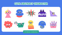 Cute Abstract Character Vector Set