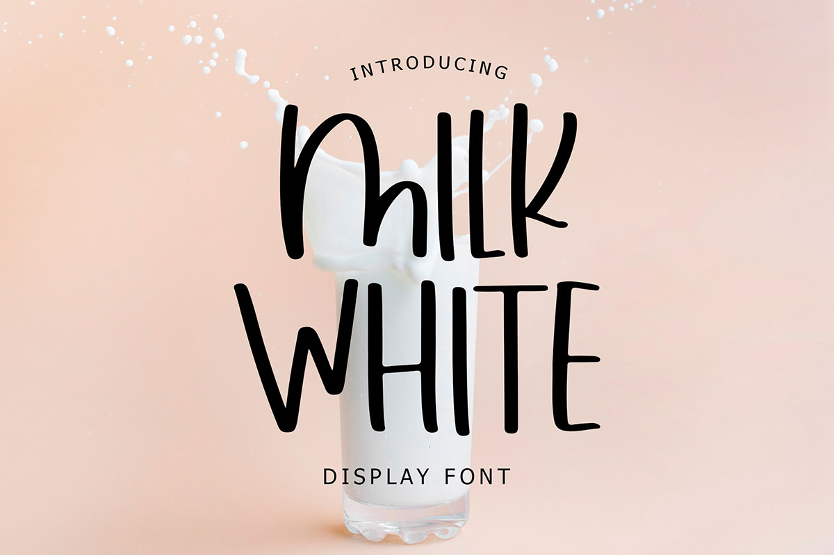 Milk White Display Font rendition image