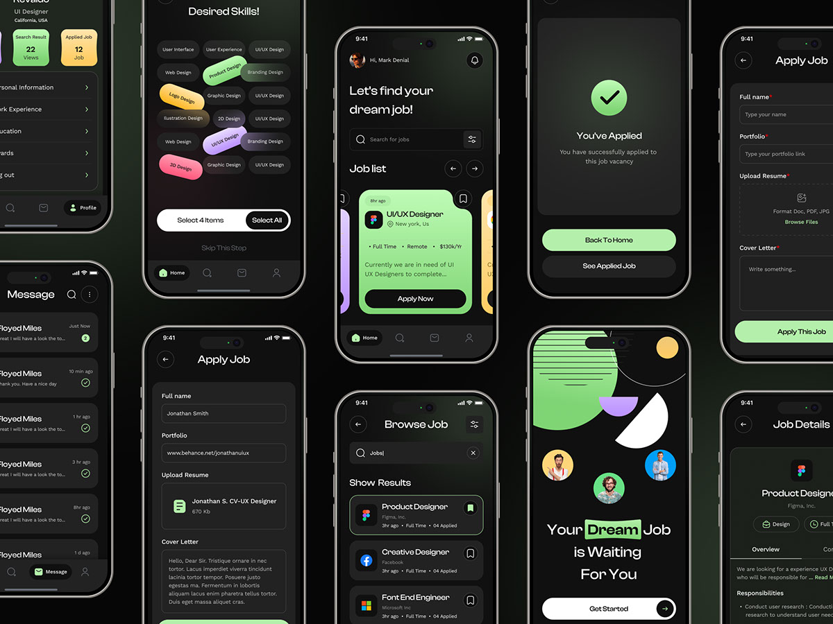 Job Finding Mobile App UI Design on Behance :: Behance