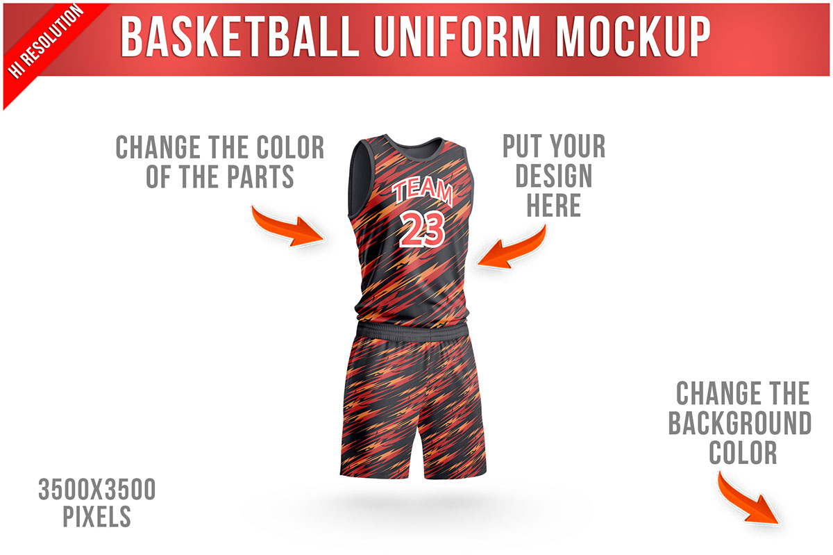 Basketball Uniform Mockup rendition image