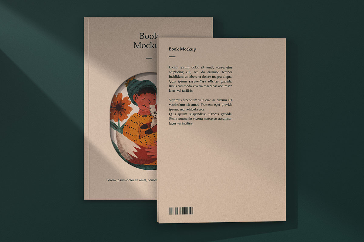 Hard Cover Book Mockup Kit rendition image