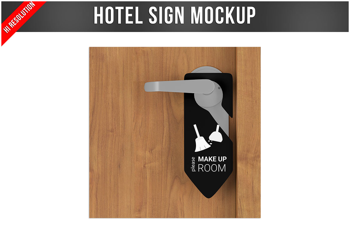 Do Not Disturb Hotel Sign Mockup rendition image
