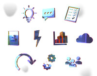 Transparant Rainbow Icon Set